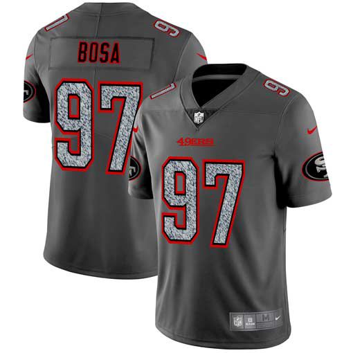 Men San Francisco 49ers #97 Bosa Nike Teams Gray Fashion Static Limited NFL Jerseys->youth nfl jersey->Youth Jersey